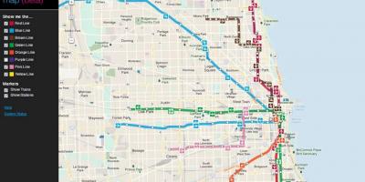 Chicago cta vlak zemljevid