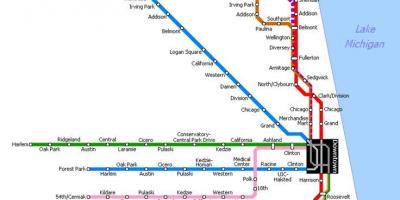 Chicago metro postaje zemljevid