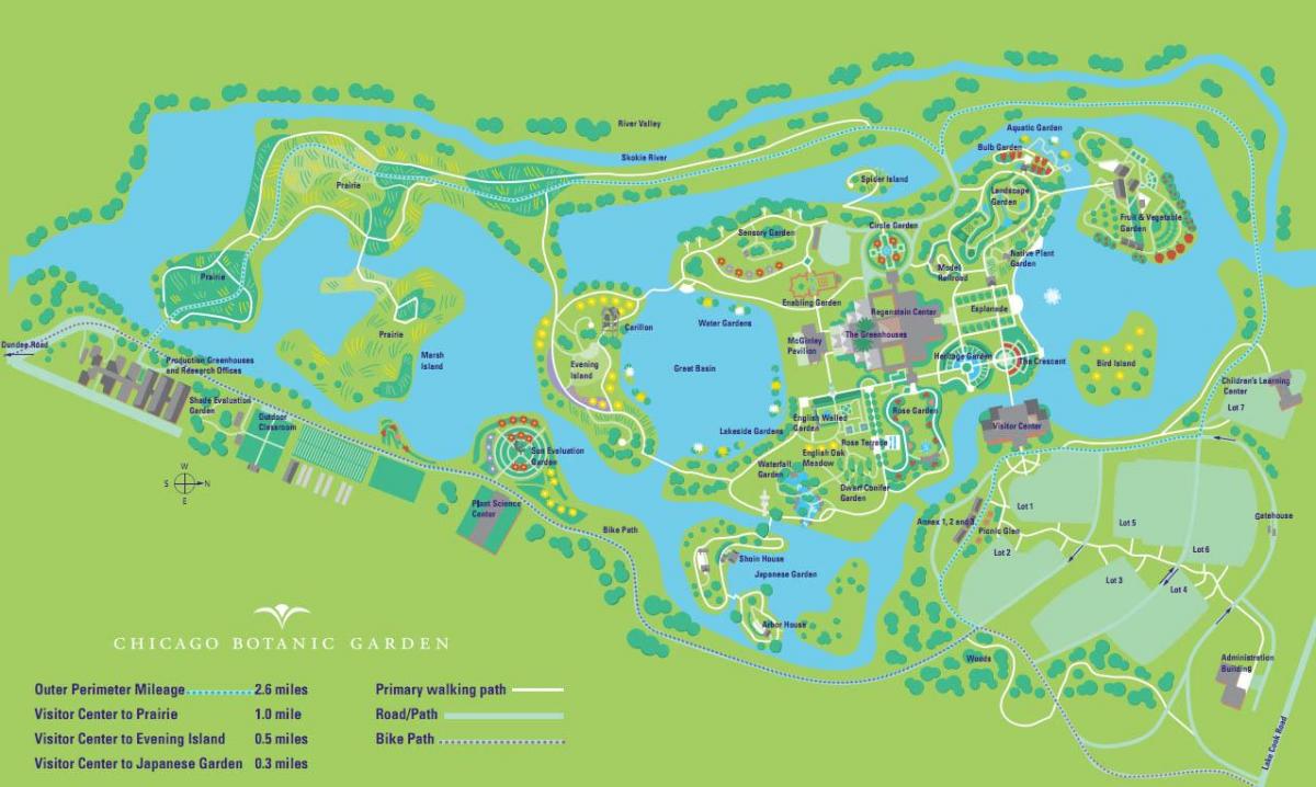 Chicago botanični vrt zemljevid