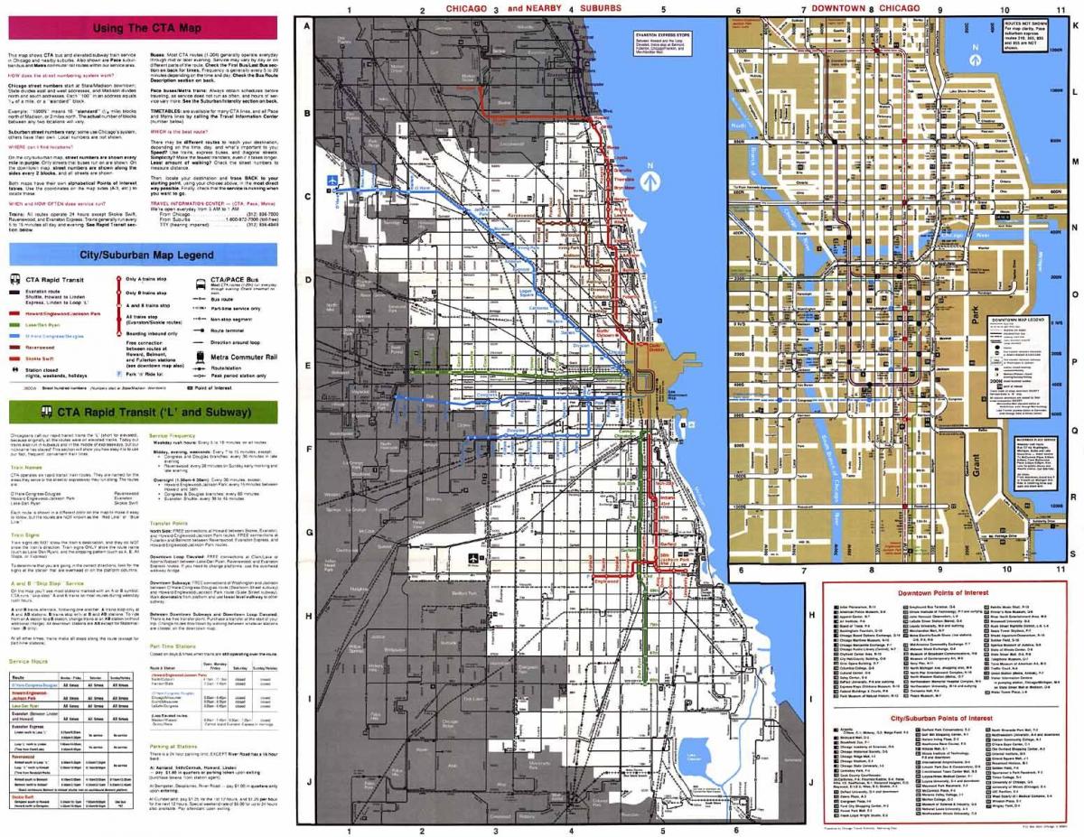 avtobusnih prog Chicago zemljevid