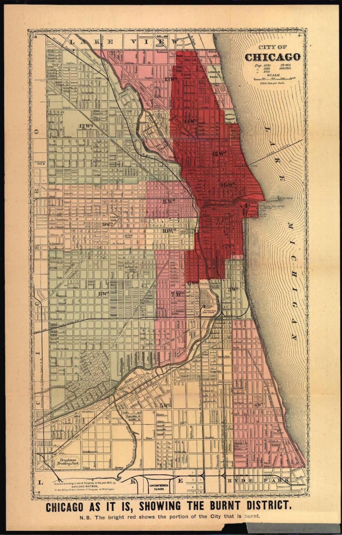 zemljevid veliko Chicago fire
