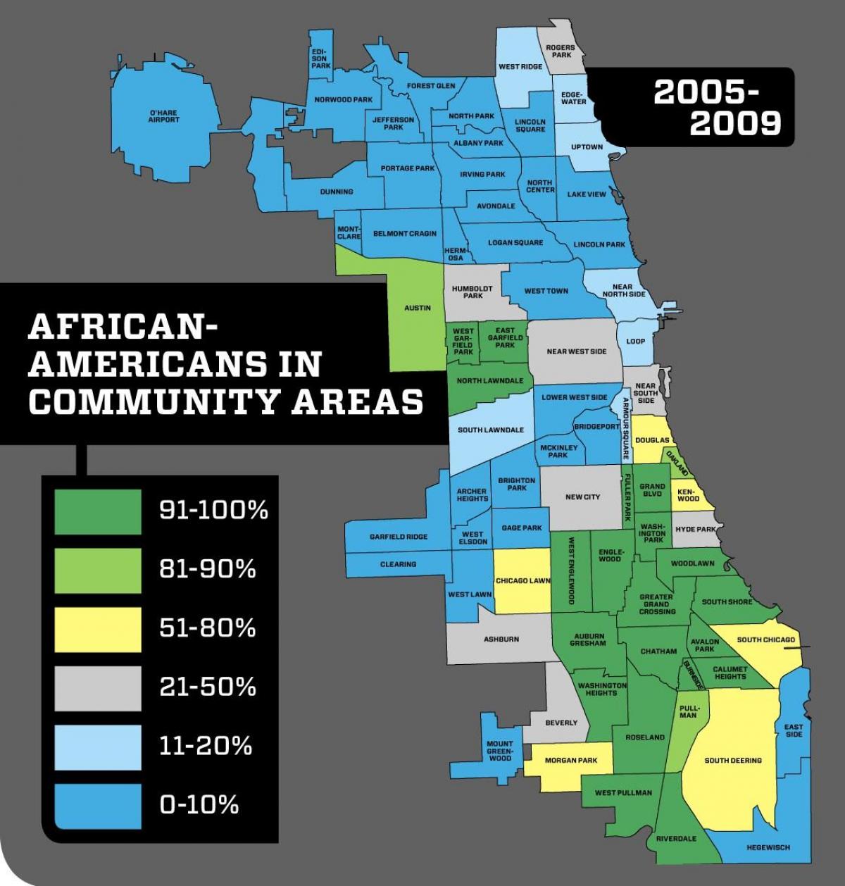 Chicago soseski kriminala zemljevid