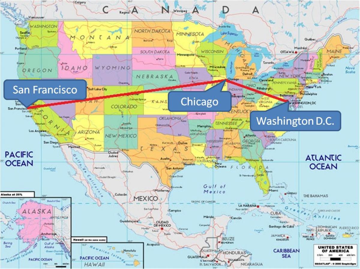 Chicago na ZDA zemljevid