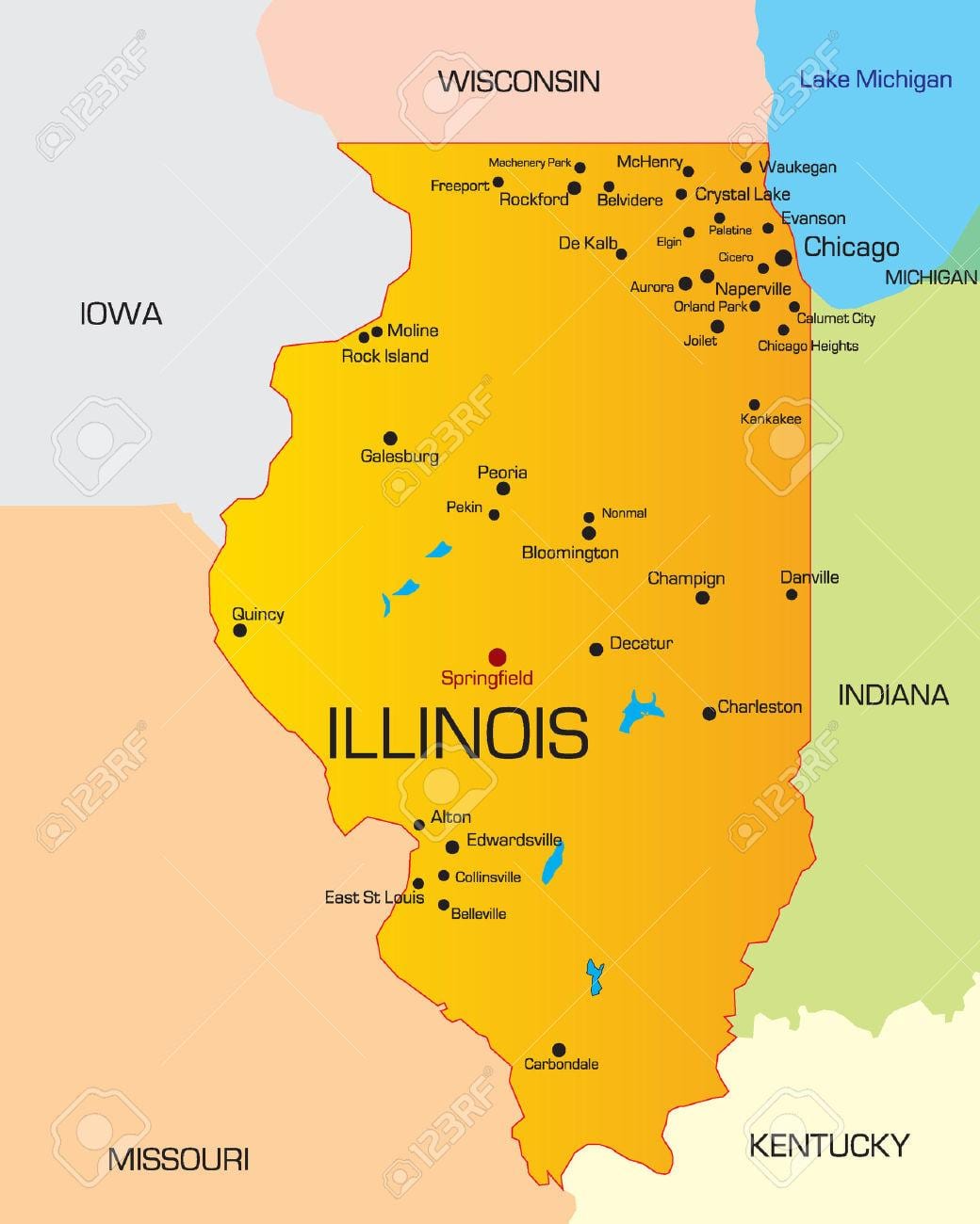 Chicago članica zemljevid
