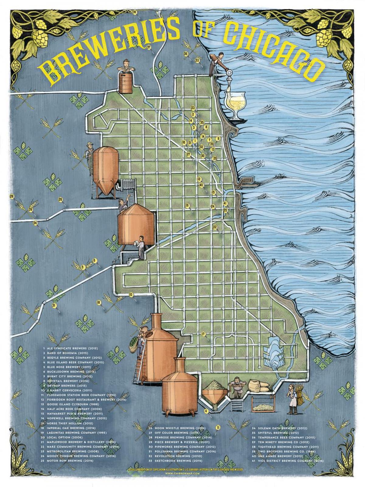 Chicago pivo zemljevid