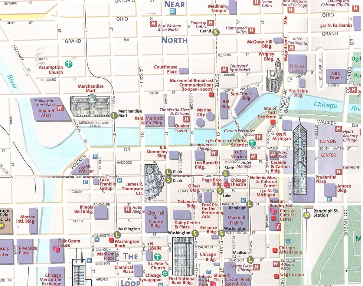 turistična karta Chicago