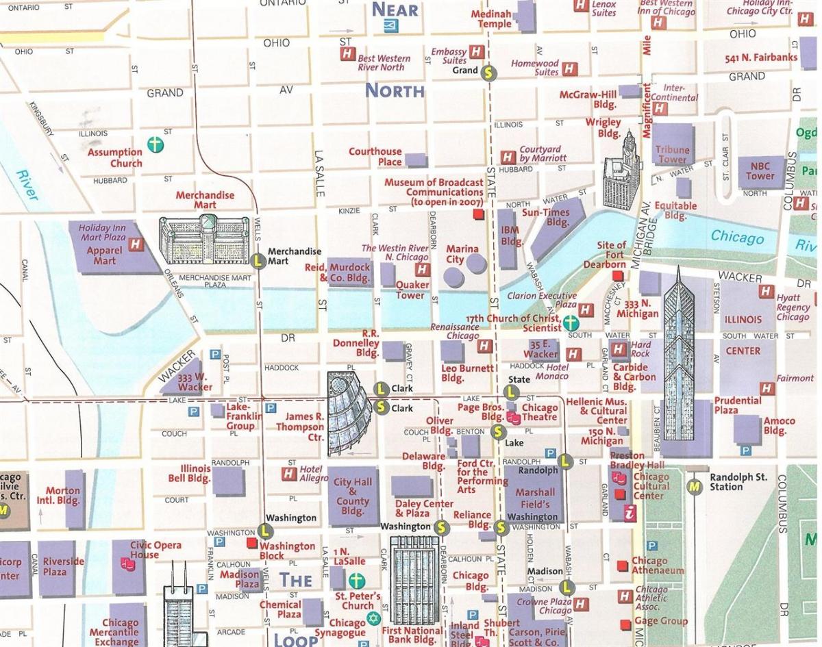 zemljevid Chicagu