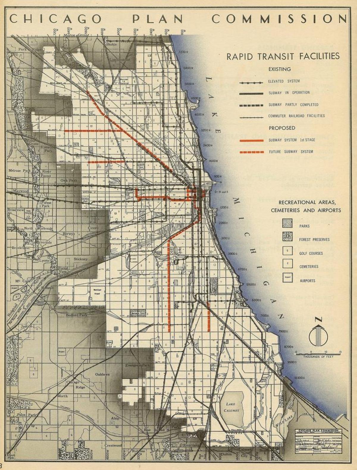 zemljevid Chicago podzemne železnice