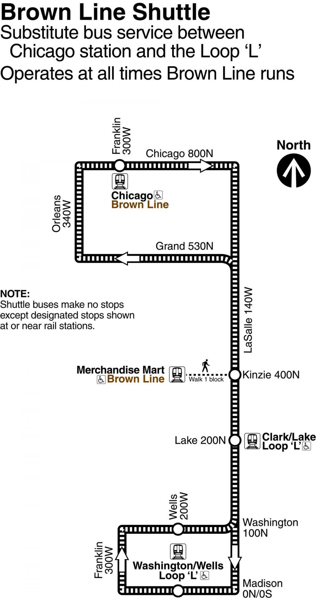 Chicago rjava linija zemljevid