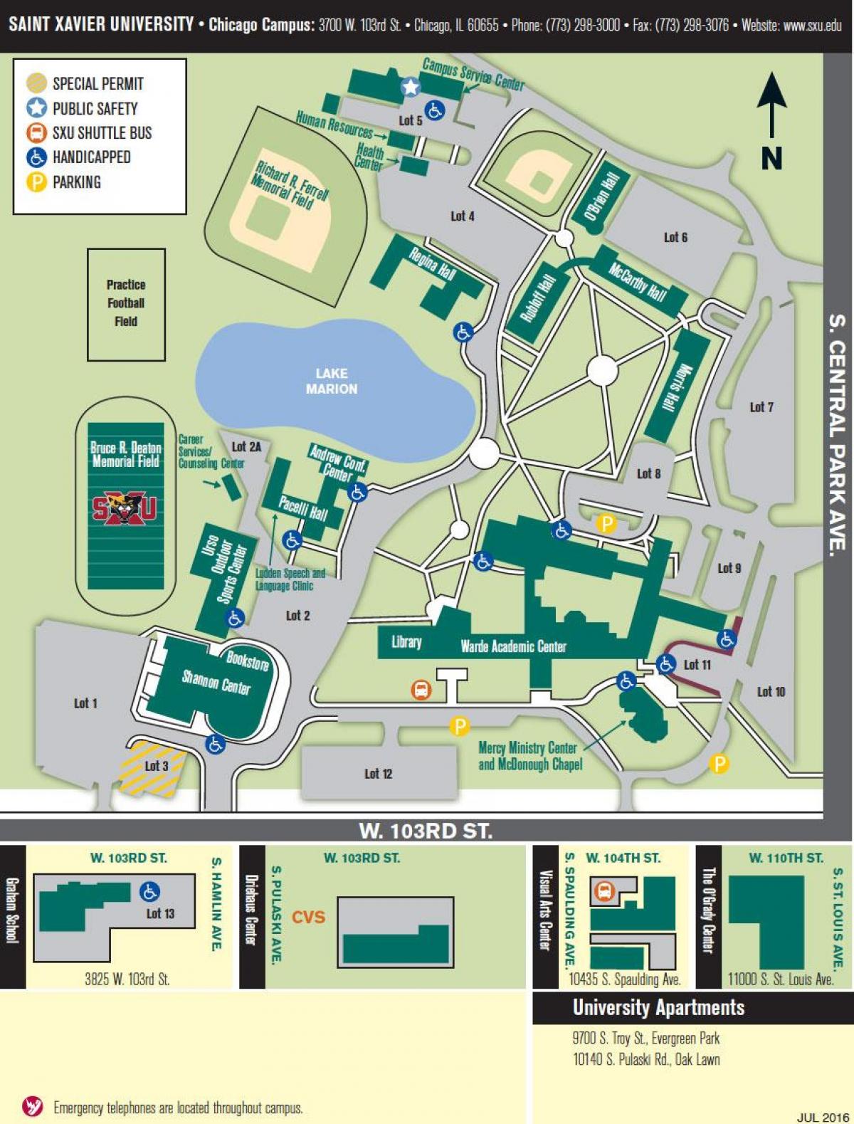 university of Chicago kampusu zemljevid