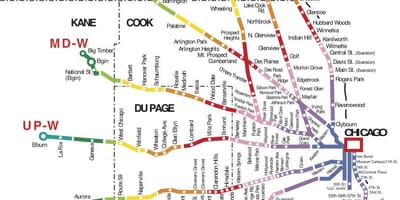 Chicago področju vlak zemljevid