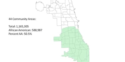 Južni strani Chicago zemljevid