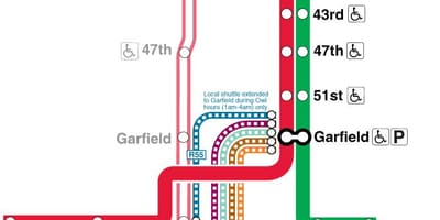 Chicago cta rdečo črto zemljevid