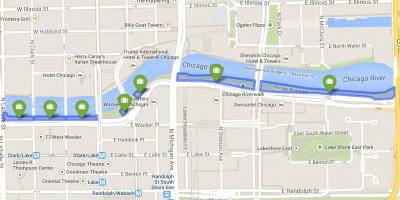 Zemljevid riverwalk Chicago