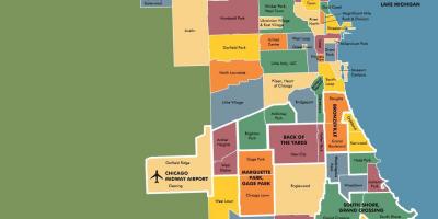 Zemljevid soseskah v Chicagu