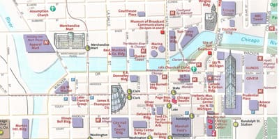 Turistična karta Chicago