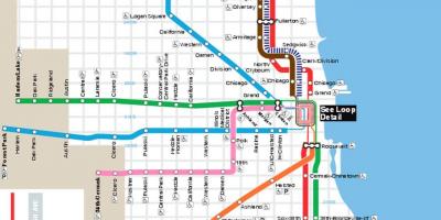 Zemljevid Chicago blue line