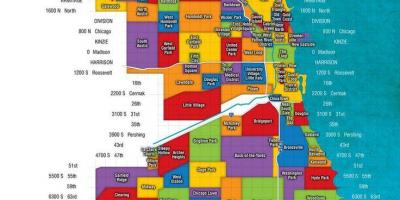 Zemljevid Chicago in predmestja